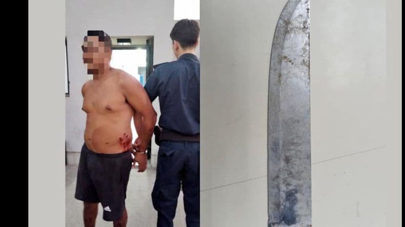 Fue a ver a Racing, sacó un cuchillo, se peleó y luego robó una reposera