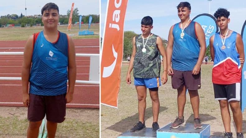 Francisco Gutiérrez, el pergaminense campeón argentino U16 de lanzamiento de bala
