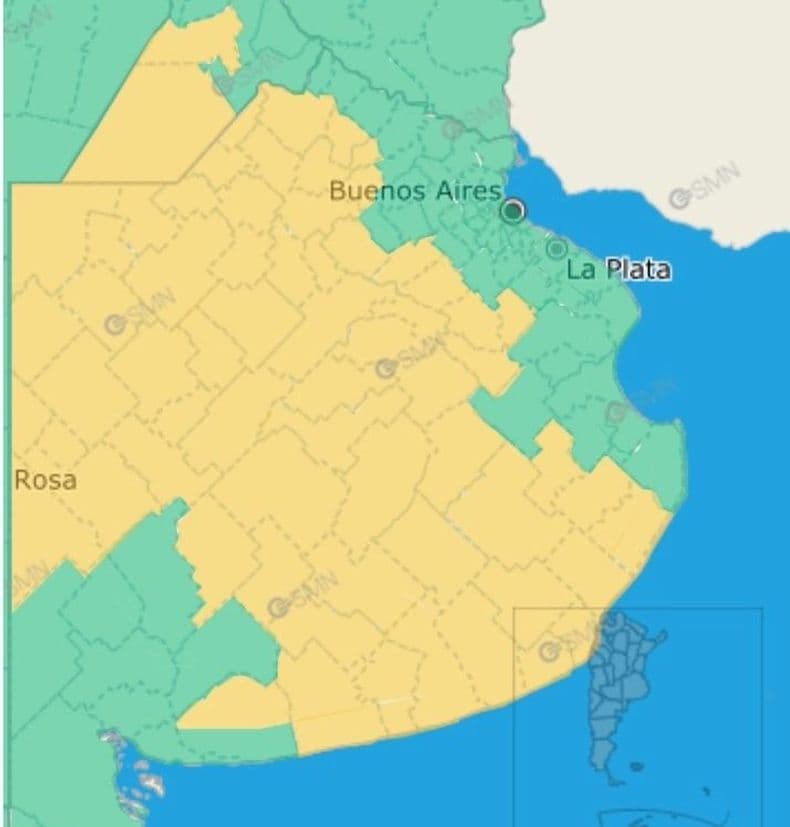 En el norte bonaerense rige alerta por fuertes lluvias