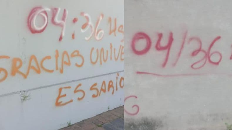 Una mujer denunció a la Policía una pintada que apareció en la pared de la casa que la preocuparon