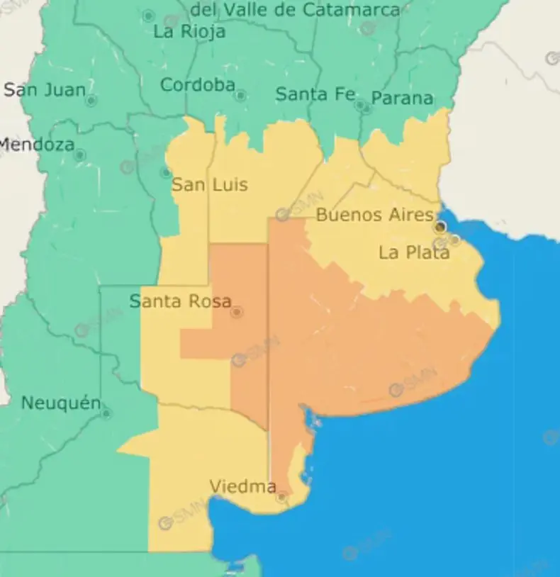 Hay alerta amarilla por tormentas en Buenos Aires y otras 6 provincias para hoy, miércoles 6 de mayo