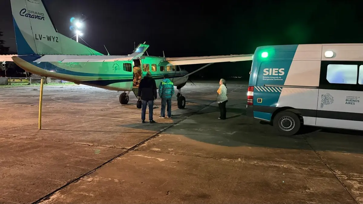 Un vuelo sanitario trasladó desde Pergamino a un paciente pediátrico al Hospital de Niños de La Plata