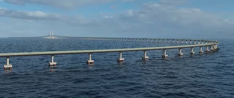 Comenzó la construcción del puente marítimo más largo de América Latina: cuándo estará terminado