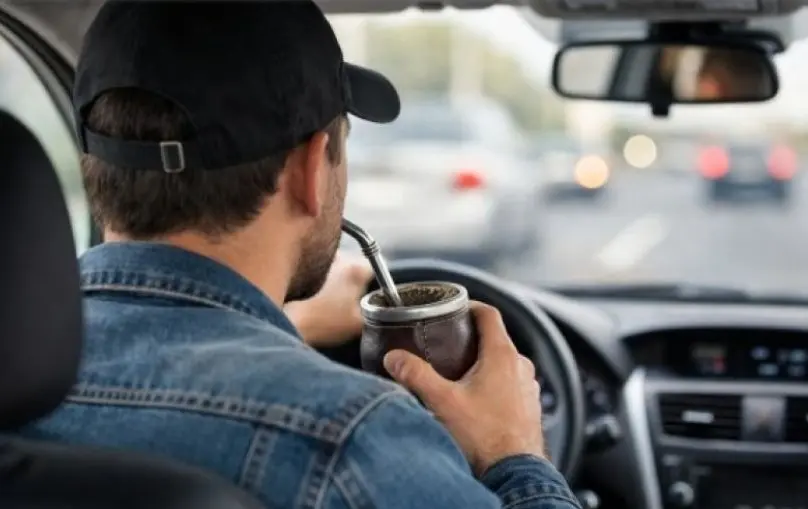Tomar mate al volante: en qué provincias aplican multas y qué pasa en Buenos Aires