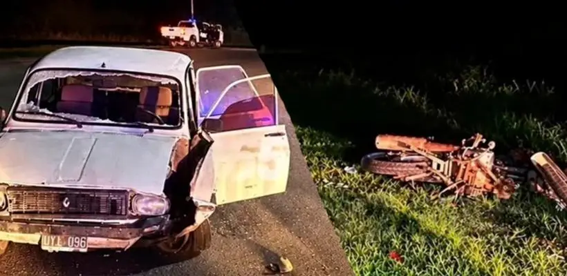 Arrecifes: accidente en la curva de Todd, un motociclista resultó herido tras chocar contra un automóvil