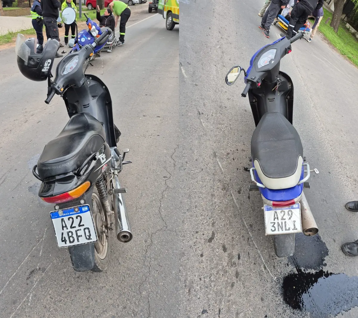 Choque entre dos motos en la Ruta 8 dejó a dos mujeres con lesiones leves en Pergamino