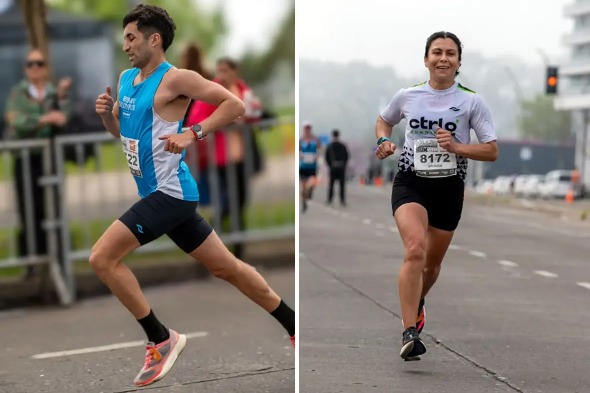 Ivo Tapia y Soledad Aita: doble podio pergaminense en los 10K de Puerto Norte